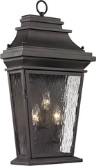 Forged Provincial 3 Light Outdoor Sconce In Charcoal