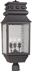 Forged Lancaster 3 Light Outdoor Post Lamp In Charcoal