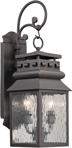 Forged Lancaster 2 Light Outdoor Sconce In Charcoal