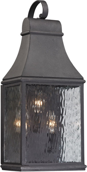 Forged Jefferson 3 Light Outdoor Sconce In Charcoal