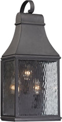Forged Jefferson 3 Light Outdoor Sconce In Charcoal