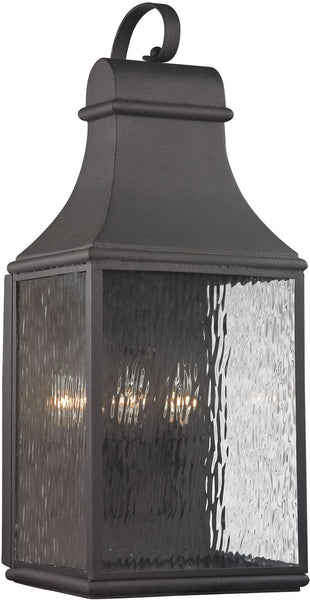 Forged Jefferson 3 Light Outdoor Sconce In Charcoal
