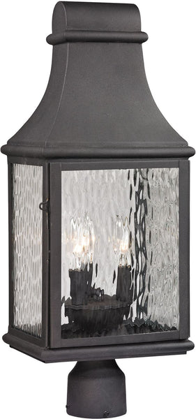 Forged Jefferson 3 Light Outdoor Post Lamp In Charcoal