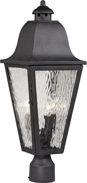 Forged Brookridge 3 Light Outdoor Post Lamp In Charcoal