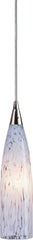 Lungo 1 Light Led Pendant In Satin Nickel and Snow White Glass