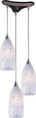 Verona 3 Light Pendant In Satin Nickel and Snow White Glass