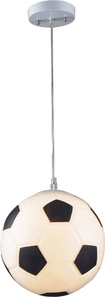 Novelty 1 Light Soccer Ball Pendant In Silver