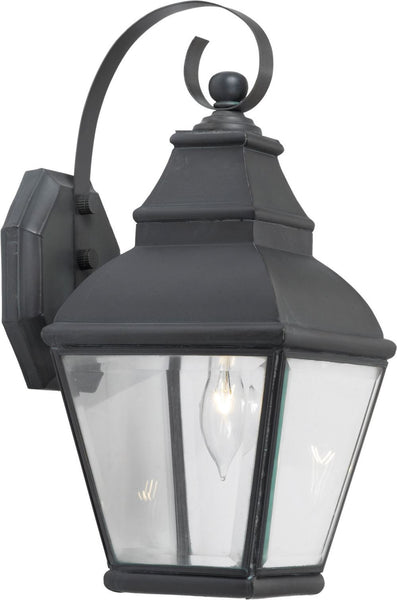 Bristol 1 Light Outdoor Wall Lantern In Charcoal and Beveled Glass