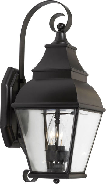 Bristol 2 Light Outdoor Wall Lantern In Charcoal and Beveled Glass