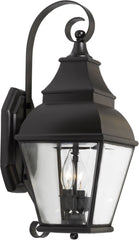 Bristol 2 Light Outdoor Wall Lantern In Charcoal and Beveled Glass