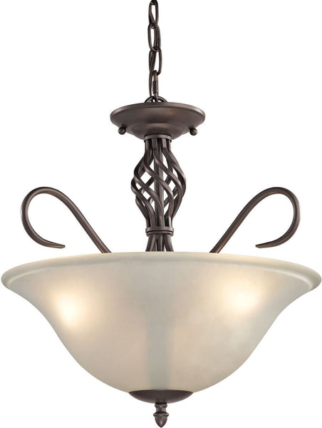 Santa Fe 3 Light Dual Mount In Oil Rubbed Bronze