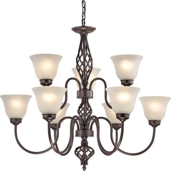 Santa Fe 6+3 Light Chandelier In Oil Rubbed Bronze