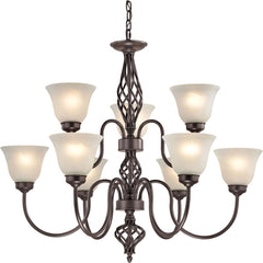 Santa Fe 6+3 Light Chandelier In Oil Rubbed Bronze