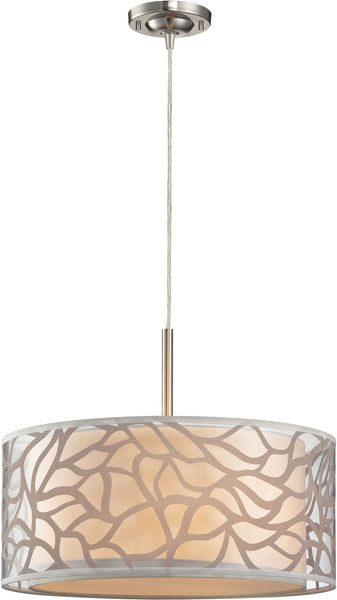 Autumn Breeze 3 Light Pendant In Brushed Nickel