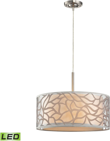 Autumn Breeze 3 Light Led Pendant In Brushed Nickel