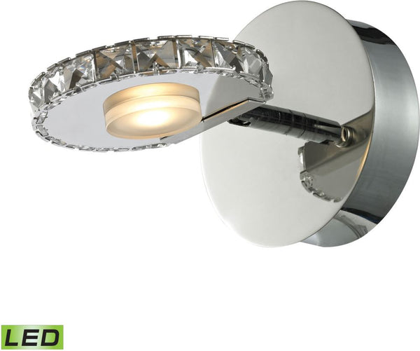 Spiva 1 Light Vanity In Polished Chrome and Crystal Banding