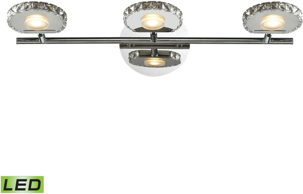 Spiva 3 Light Vanity In Polished Chrome With Crystal Banding