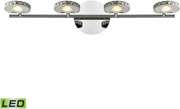 Spiva 4 Light Vanity In Polished Chrome With Crystal Banding