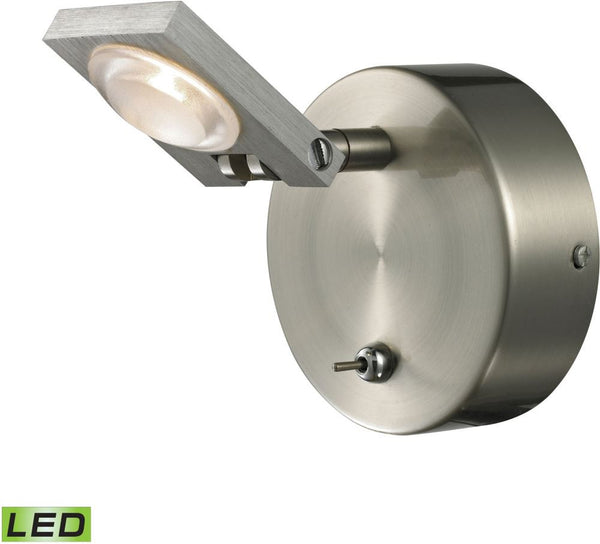 Reilly 1 Light Vanity In Brushed Nickel and Brushed Aluminum