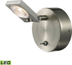 Reilly 1 Light Vanity In Brushed Nickel and Brushed Aluminum