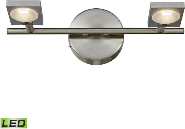 Reilly 2 Light Vanity In Brushed Nickel and Brushed Aluminum