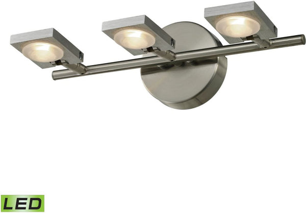 Reilly 3 Light Vanity In Brushed Nickel and Brushed Aluminum