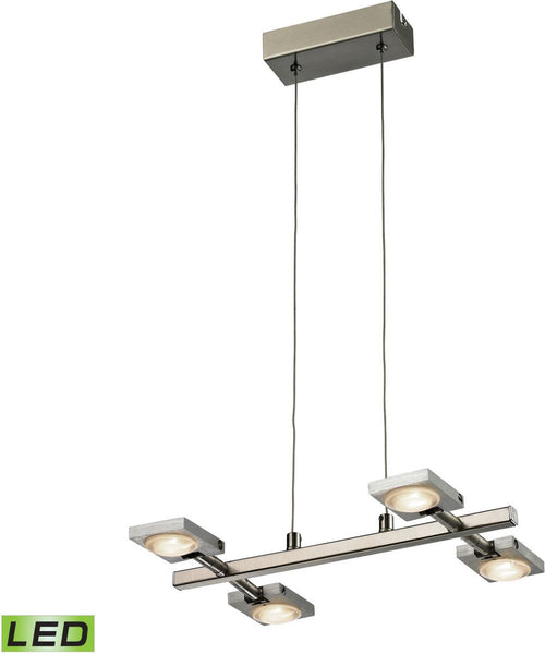 Reilly 4 Light Chandelier In Brushed Nickel and Brushed Aluminum