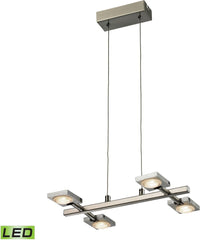 Reilly 4 Light Chandelier In Brushed Nickel and Brushed Aluminum