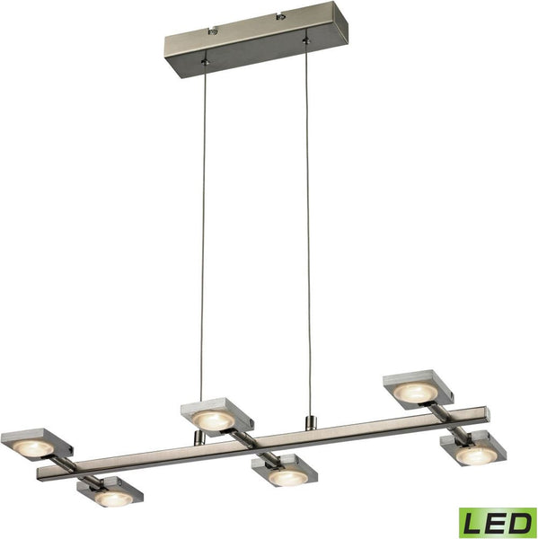 Reilly 6 Light Chandelier In Brushed Nickel and Brushed Aluminum