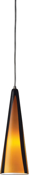 Desert Winds 1 Light Pendant In Satin Nickel and Sahara Glass