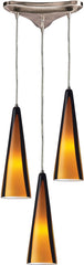 Desert Winds 3 Light Pendant In Chrome and Sahara Glass