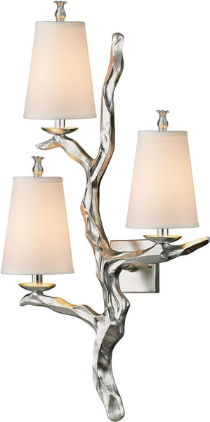 Sprig 3 Light Wall Sconce In Silver Leaf