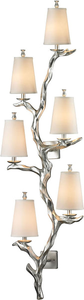 Sprig 6 Light Wall Sconce In Silver Leaf