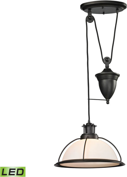 Wilmington 1 Light Led Pulldown Pendant In Oil Rubbed Bronze