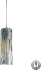 Maple 1 Light Pendant In Satin Nickel and Maple Dusk - Includes Recessed Lighting Kit