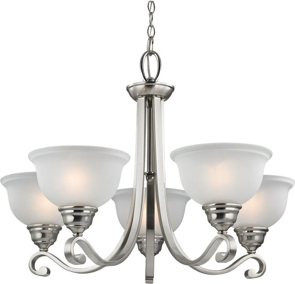 Hamilton 5 Light Chandeier In Brushed Nickel