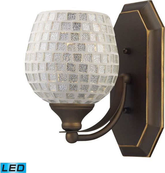 Bath and Spa 1 Light Led Vanity In Aged Bronze and Silver Glass