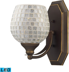 Bath and Spa 1 Light Led Vanity In Aged Bronze and Silver Glass