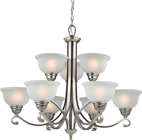 Hamilton 9 Light Chandelier In Brushed Nickel
