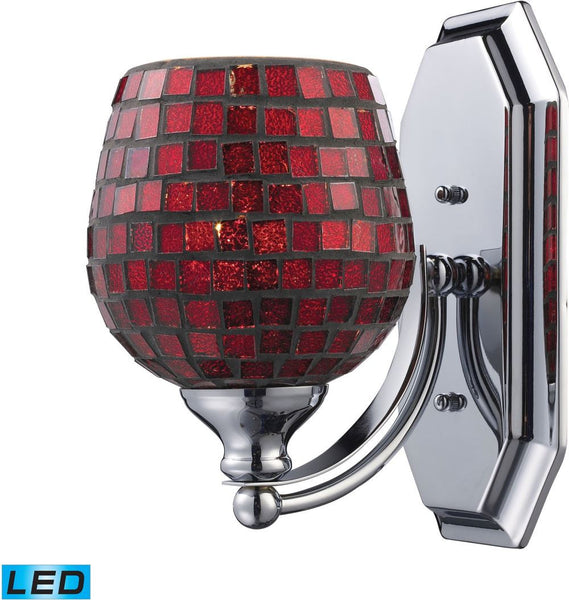 Bath and Spa 1 Light Led Vanity In Polished Chrome and Copper Glass