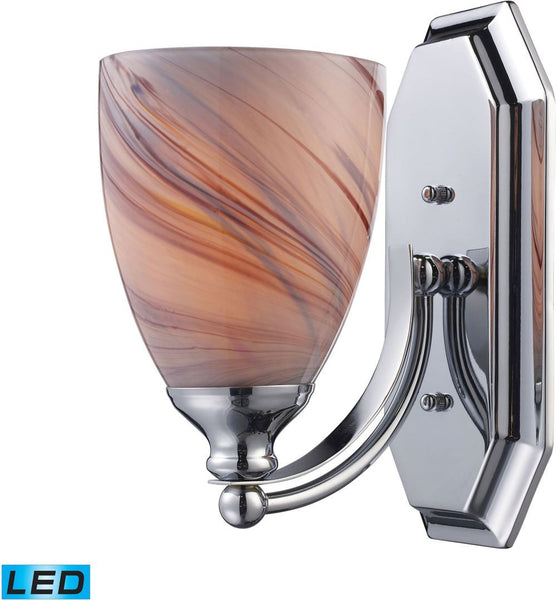 Bath and Spa 1 Light Led Vanity In Polished Chrome and Creme Glass