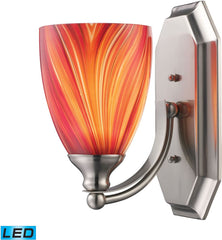 Bath and Spa 1 Light Led Vanity In Polished Chrome and Multi Glass