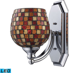 Bath and Spa 1 Light Led Vanity In Polished Chrome and Multi Fusion Glass