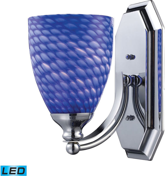 Bath and Spa 1 Light Led Vanity In Polished Chrome and Sapphire Glass