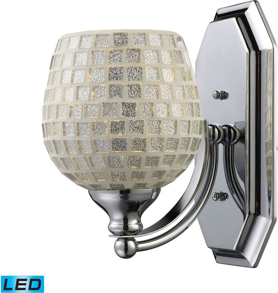 Bath and Spa 1 Light Led Vanity In Polished Chrome and Silver Glass