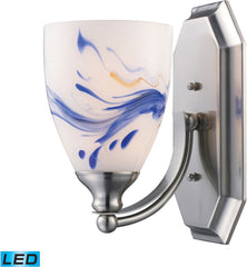 Bath and Spa 1 Light Led Vanity In Satin Nickel and Mountain Glass
