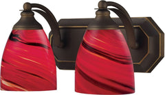 Bath and Spa 2 Light Vanity In Aged Bronze and Autumn Glass