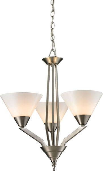Tribecca 3 Light Chandelier In Brushed Nickel