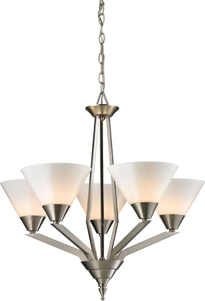 Tribecca 5 Light Chandelier In Brushed Nickel