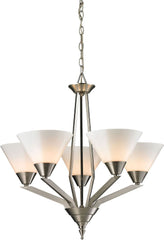 Tribecca 5 Light Chandelier In Brushed Nickel